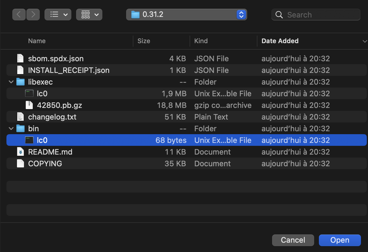 Select the engine in Finder Select the engine in Finder